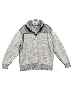 Buckle BKE Sweater Mens Size XL Gray Ribbed Casual 1/4 Zip Pullover Staple Basic